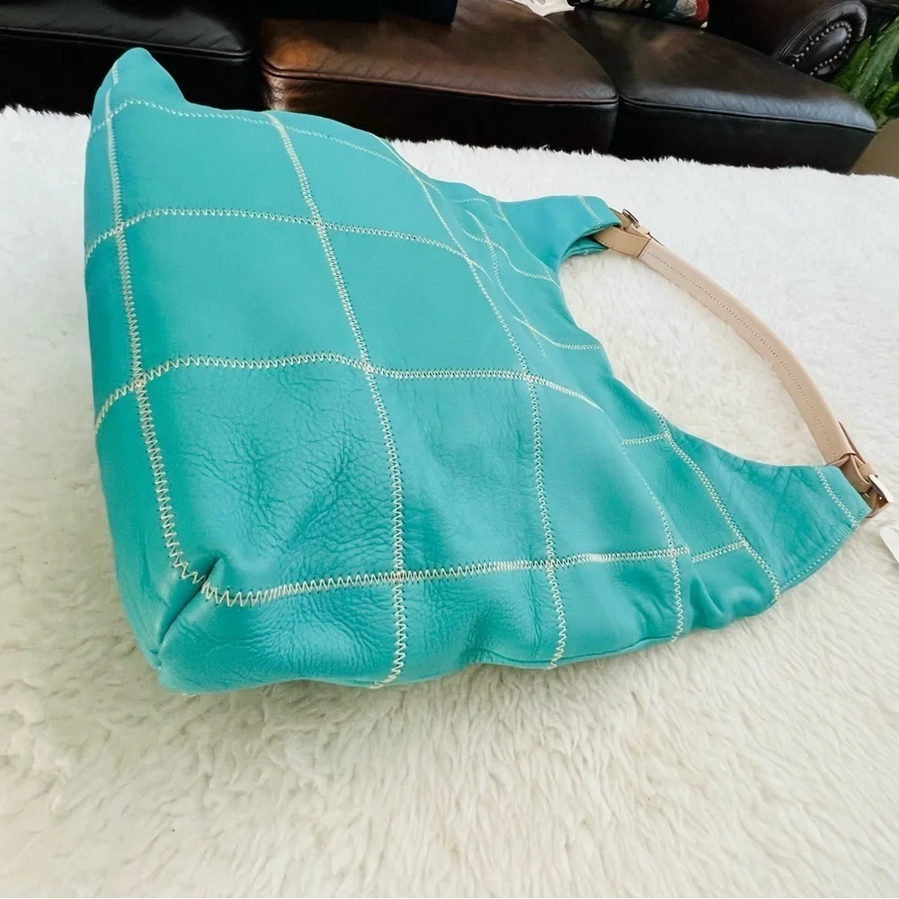 Ceci Ou Cela Plus Une Aqua Green Genuine Leather Shoulder/Hobo Bag